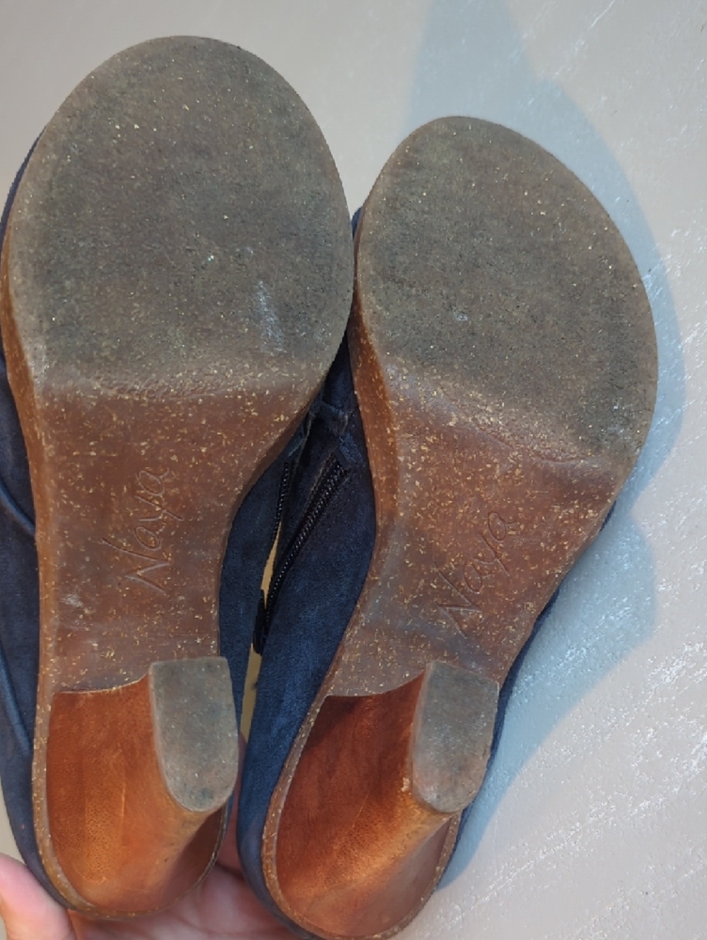 Naya Suede Open-Toe‎ Heel Booties Black size 7 - Picture 8 of 10
